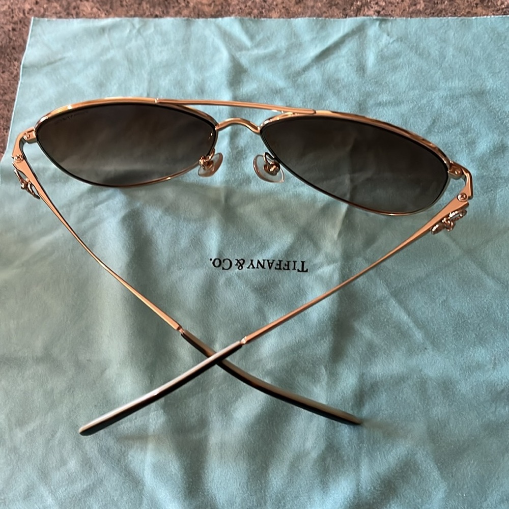 Tiffany & Co. Gold and Brown Sunglasses - Picture 9 of 12